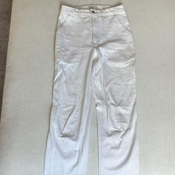 Abercrombie & Fitch Pants - Abercrombie The 90's Straight Leg Ultra High-Rise White Jean Carpenter Pant